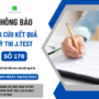 THÔNG BÁO TRA CỨU KẾT QUẢ KỲ THI J.TEST SỐ 178