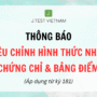 THÔNG BÁO V/V ĐIỀU CHỈNH HÌNH THỨC NHẬN CHỨNG CHỈ VÀ BẢNG ĐIỂM
