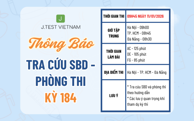 THÔNG BÁO TRA CỨU SỐ BÁO DANH – PHÒNG THI KỲ 184