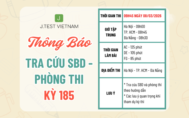 THÔNG BÁO TRA CỨU SỐ BÁO DANH – PHÒNG THI KỲ 185