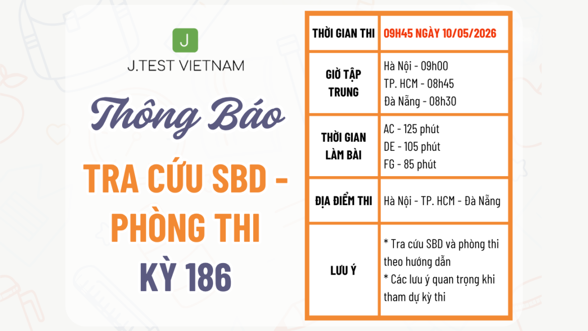 THÔNG BÁO TRA CỨU SỐ BÁO DANH – PHÒNG THI KỲ 186