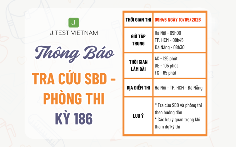 THÔNG BÁO TRA CỨU SỐ BÁO DANH – PHÒNG THI KỲ 186
