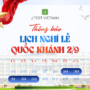 THÔNG BÁO LỊCH NGHỈ LỄ QUỐC KHÁNH 2026