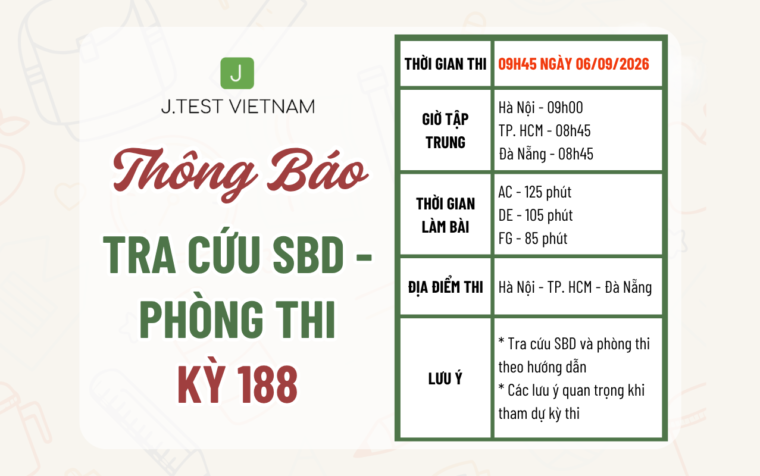 THÔNG BÁO TRA CỨU SỐ BÁO DANH – PHÒNG THI KỲ 188